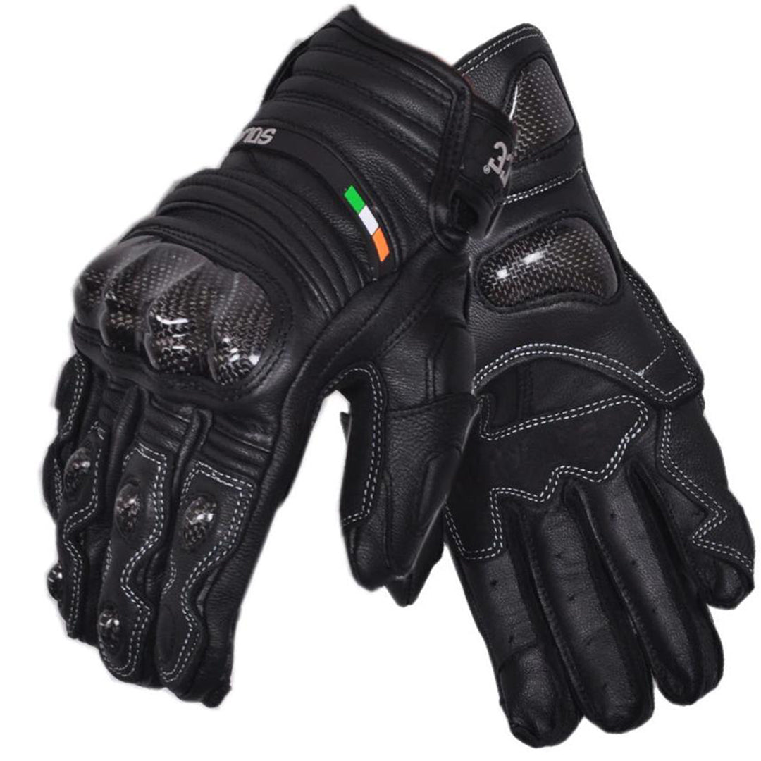 Solace Carbontec Semi Gauntlet Leather Gloves – Lets Gear Up