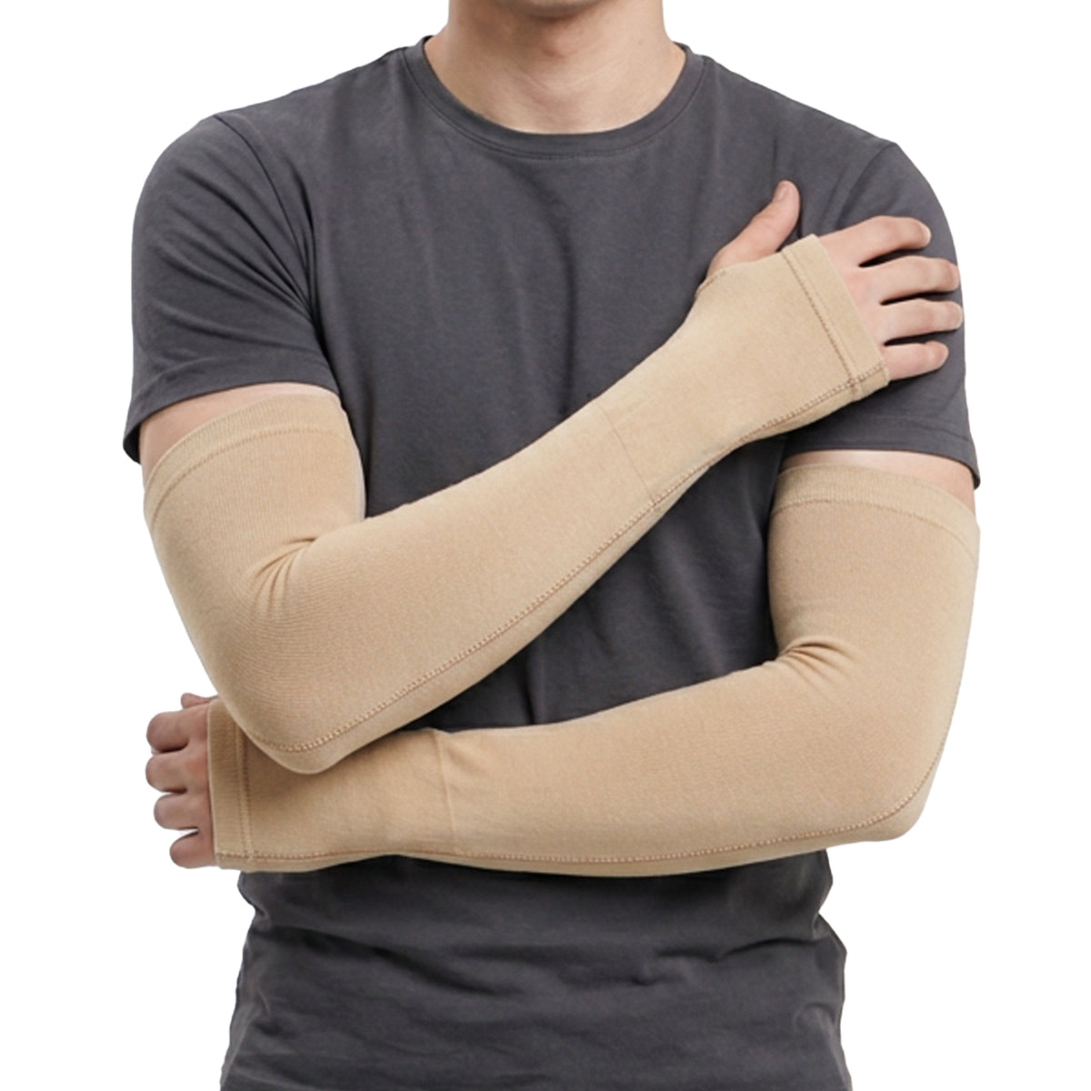 EverRide Arm Sleeves for Men & Women | Skin Fit | Thumb Hole | Free Size | UV Protection