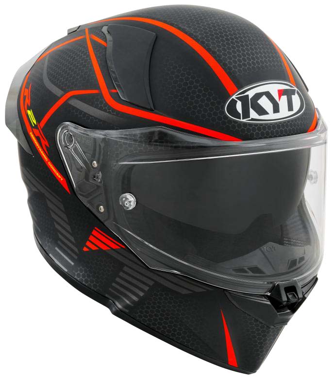 KYT R2R PRO CONCEPT MATT BLACK GUN METAL RED FLUO