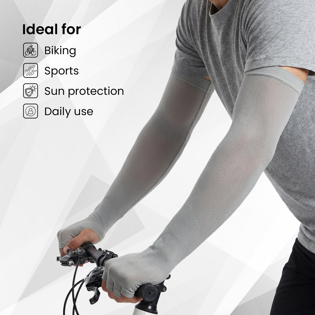 EverRide Arm Sleeves for Men & Women | Skin Fit | Thumb Hole | Free Size | UV Protection