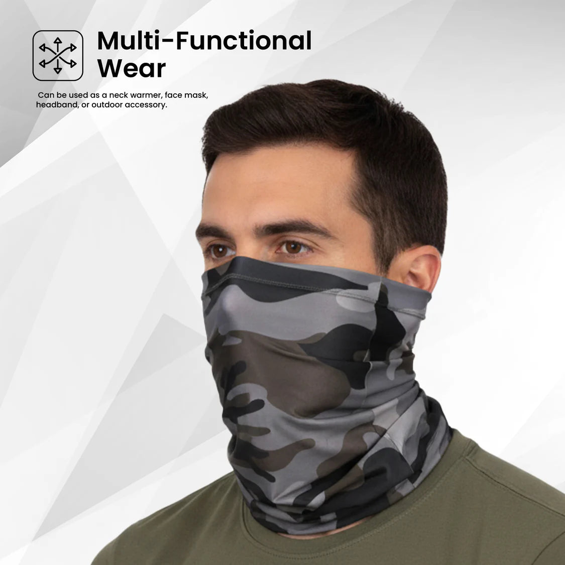 EverRide Unisex Neck Gaiter | Color: Olive Grey
