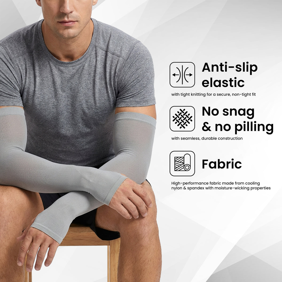 EverRide Arm Sleeves for Men & Women | Skin Fit | Thumb Hole | Free Size | UV Protection