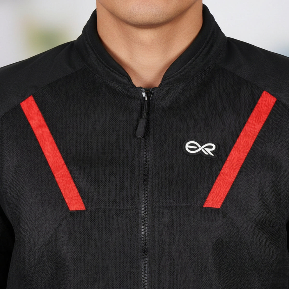 EverRide Urban Mesh Riding Jacket with CE Level 2 Protectors – 600D Heavy-Duty Fabric | Breathable & Durable Motorcycle Jacket | Black Red