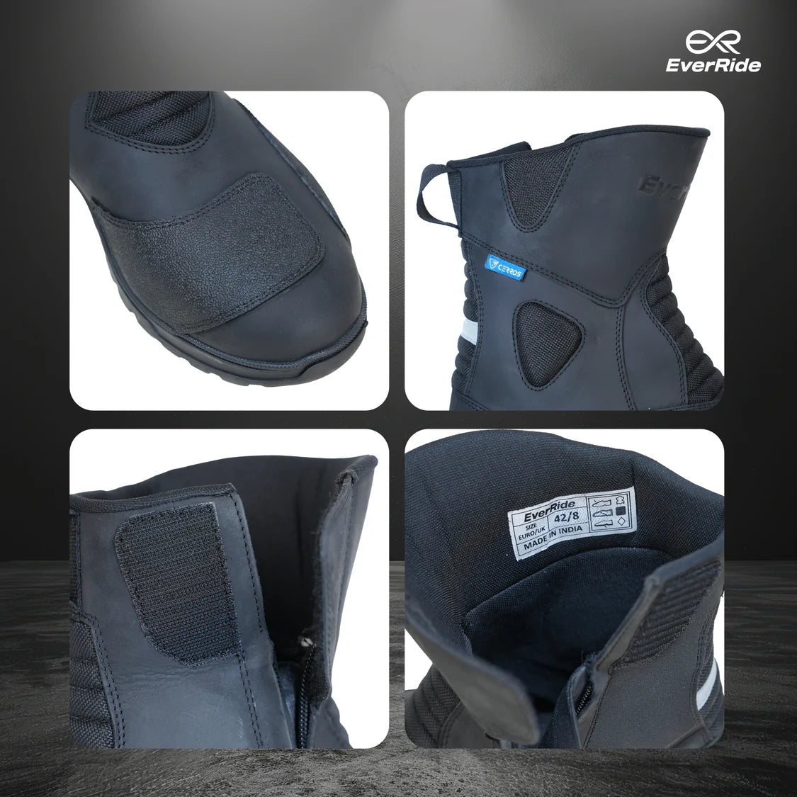 EverRide Hexatour Premium Sport Touring Riding Boots with Cerros Ankle Protection