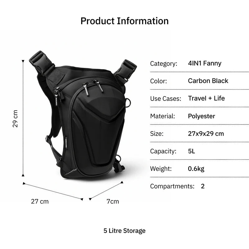 Vantora ARC 4IN1 - Thigh Bag & Travel Bag Olive