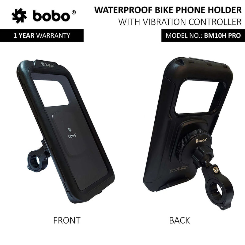 BOBO BM10H PRO Fully Waterproof Bike / Cycle Phone Holder with Vibration Controller Motorcycle Mobile Mount