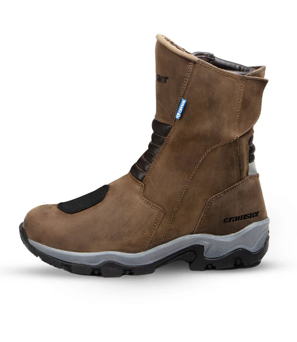 Cramster Flux Motorcycle Touring Boots Brown