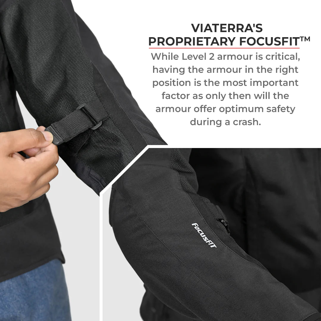 VIATERRA - ELLIS – WOMEN'S STREET MESH RIDING JACKET BLACK