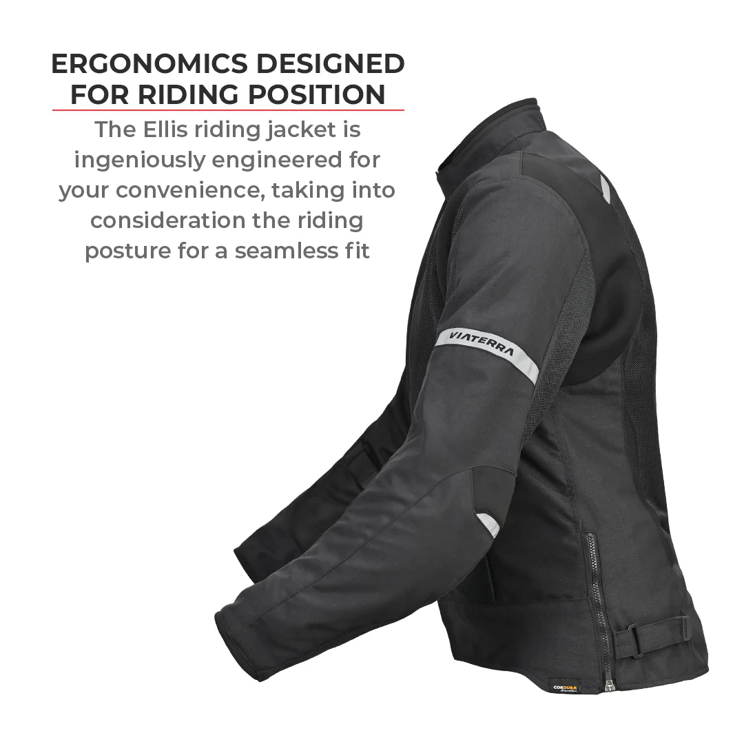 VIATERRA - ELLIS – WOMEN'S STREET MESH RIDING JACKET BLACK