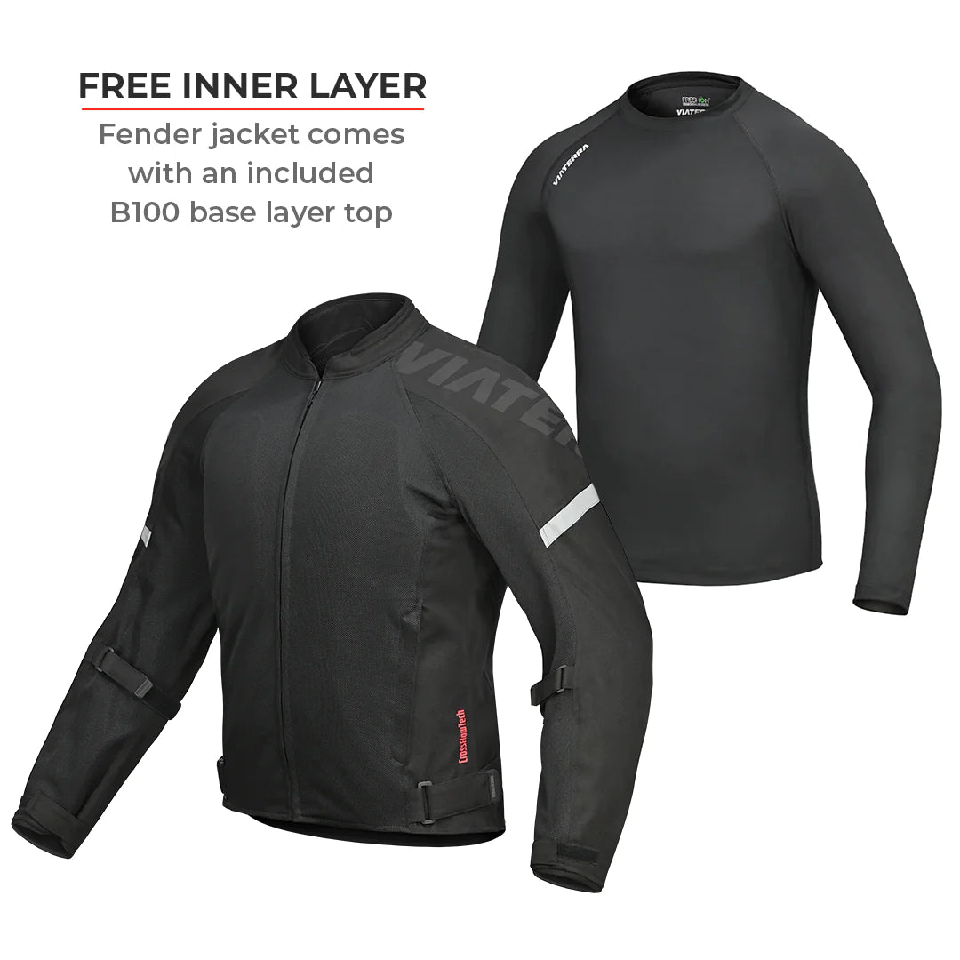 Viaterra - Fender – URBAN MESH RIDING JACKET WITH BASE LAYER Black