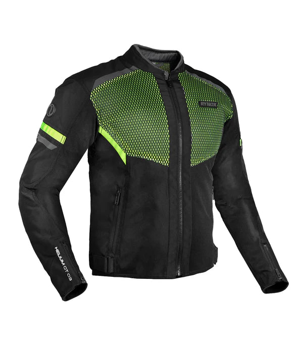RYNOX HELIUM GT 3 JACKET BLACK HI-VIZ GREEN