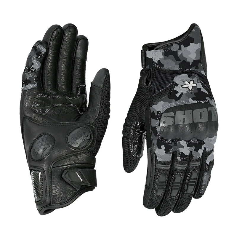 HOLESHOT PRO – SEMI GAUNTLET HYBRID RIDING GLOVES SNOW CAMO