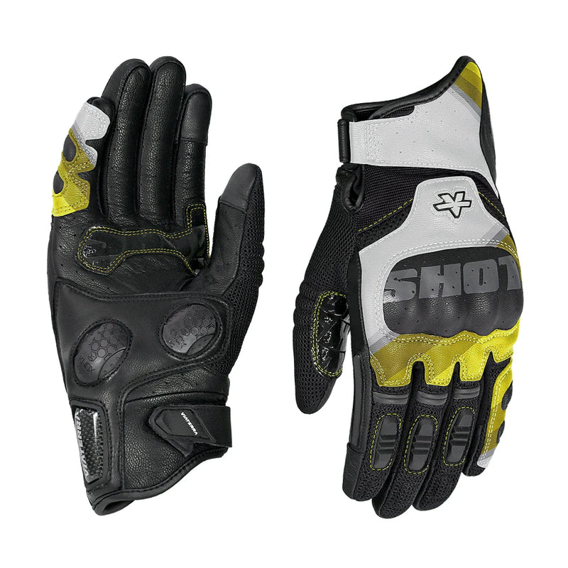 HOLESHOT PRO – SEMI GAUNTLET HYBRID RIDING GLOVES YELLOW