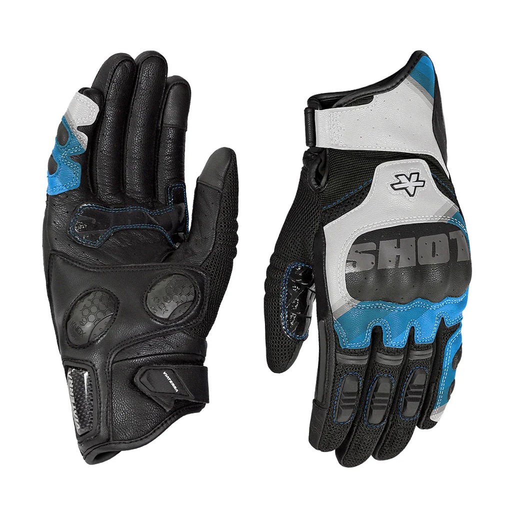 HOLESHOT PRO – SEMI GAUNTLET HYBRID RIDING GLOVES BLUE