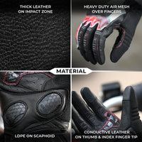 HOLESHOT PRO – SEMI GAUNTLET HYBRID RIDING GLOVES BLACK