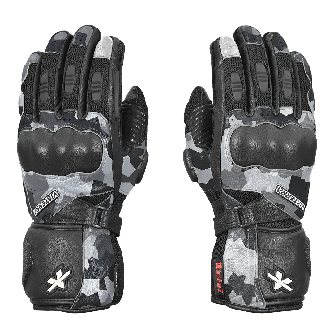 Viaterra Kruger - Motorcycle Riding Gloves Snow Camo