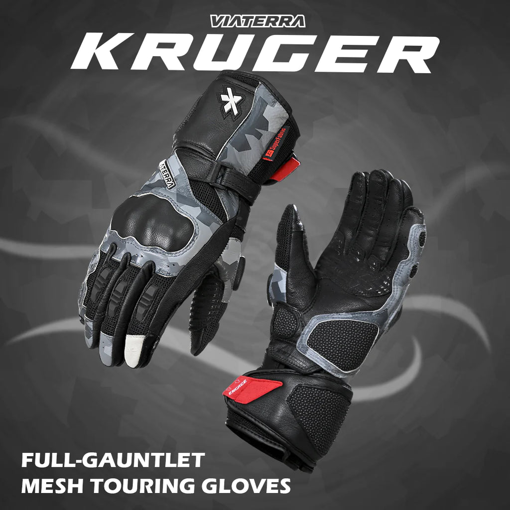 Viaterra Kruger - Motorcycle Riding Gloves Black