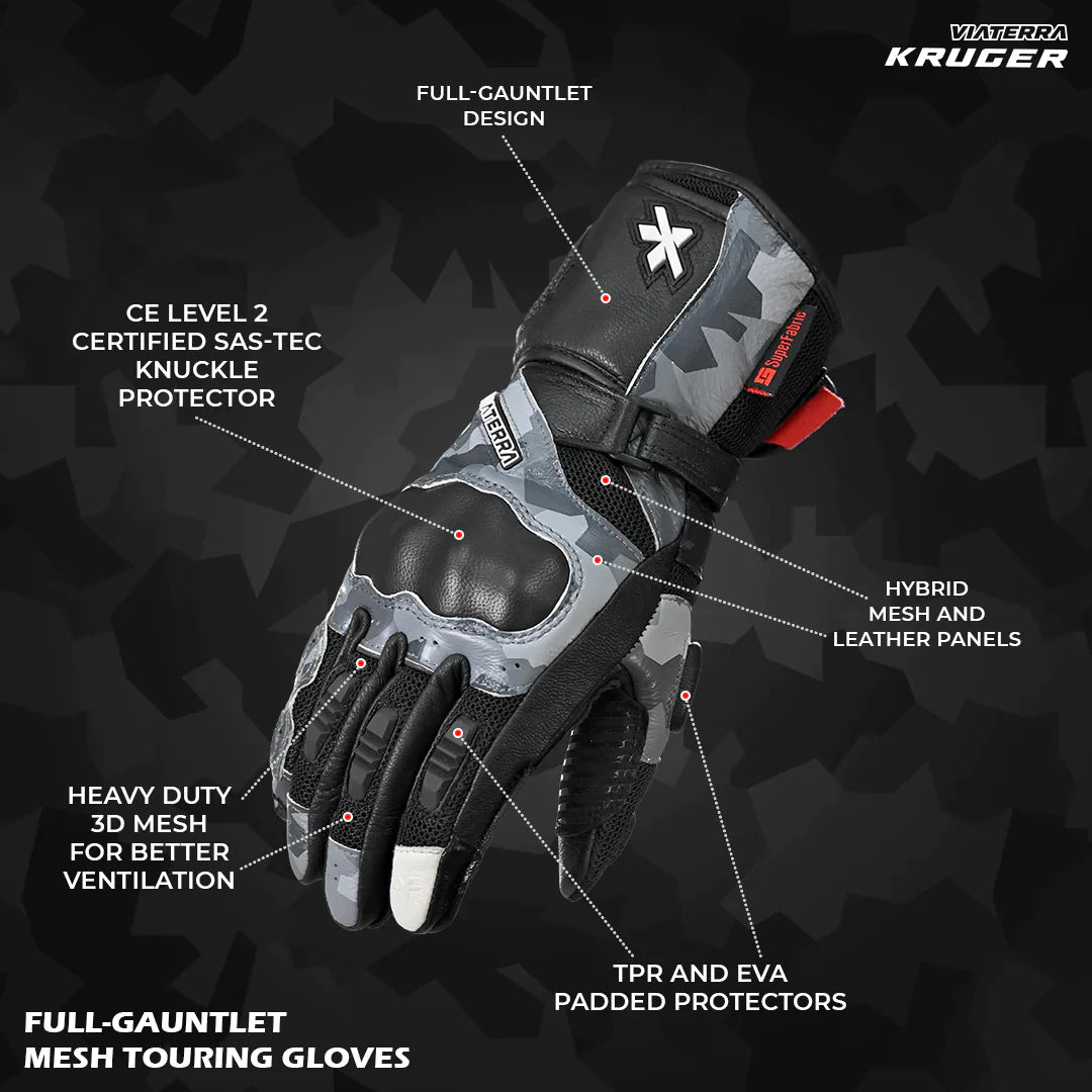 Viaterra Kruger - Motorcycle Riding Gloves Red