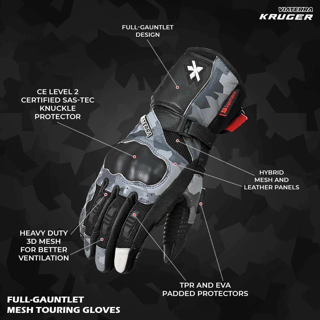 Viaterra Kruger - Motorcycle Riding Gloves Blue
