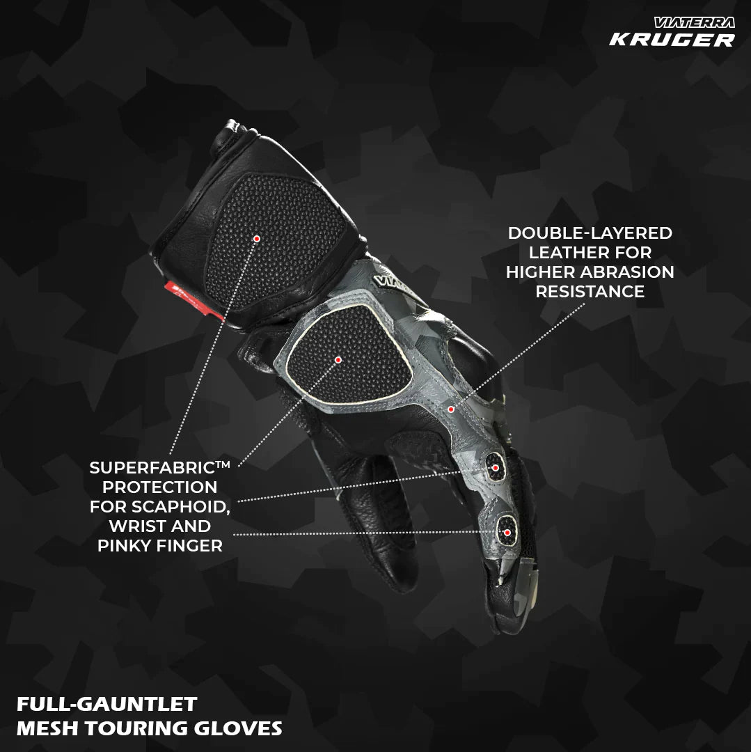 Viaterra Kruger - Motorcycle Riding Gloves Snow Camo