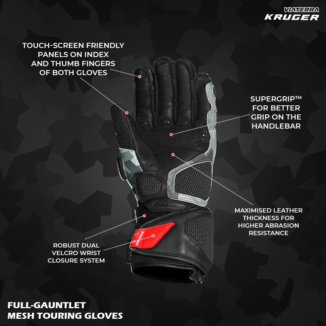 Viaterra Kruger - Motorcycle Riding Gloves Blue