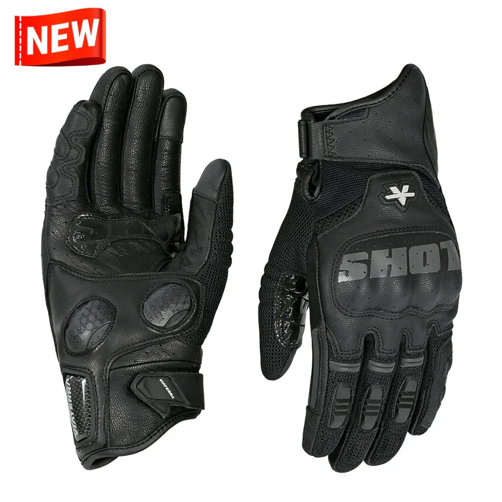 HOLESHOT PRO – SEMI GAUNTLET HYBRID RIDING GLOVES BLACK