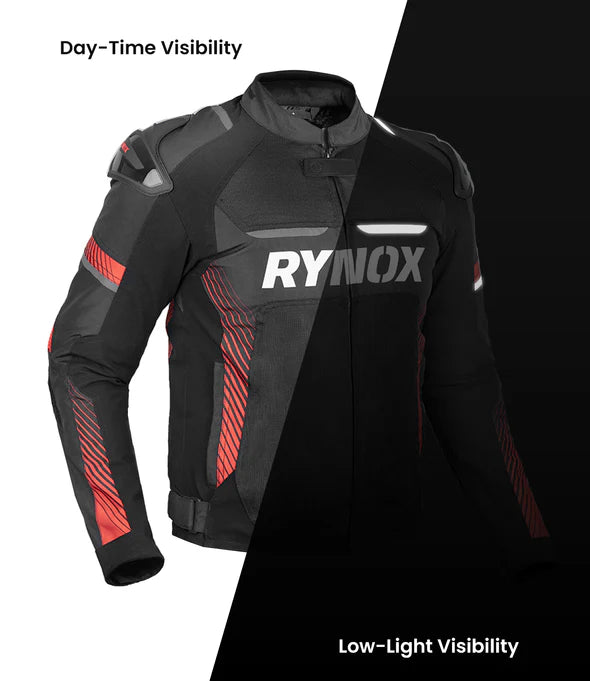 RYNOX APEX EVO JACKET - CE CERTIFIED CLASS AA BLACK RED