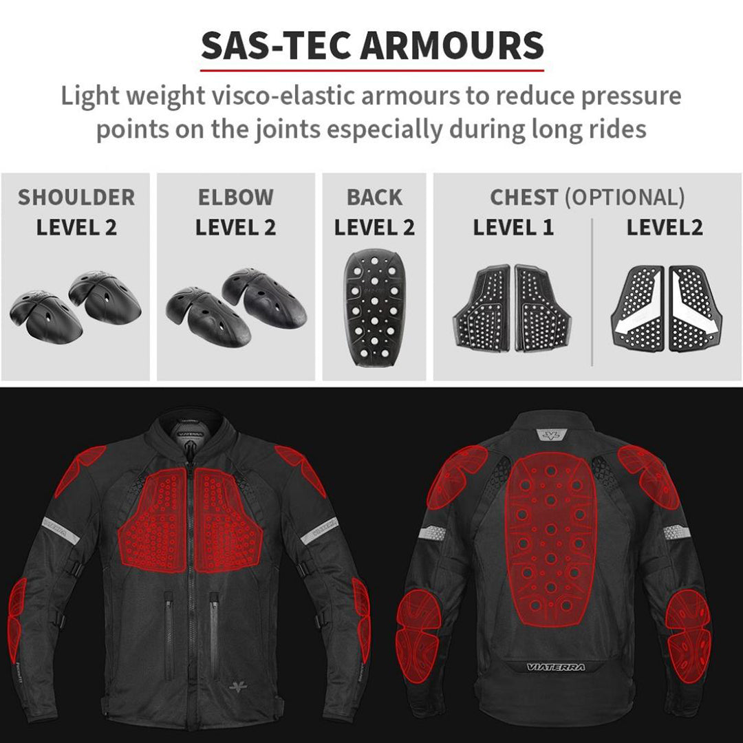 Viaterra - Spencer - Street Mesh Riding Jacket Sas-Tec Red