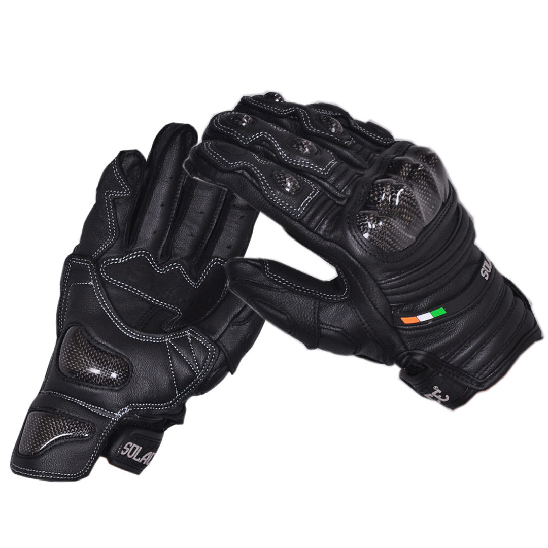 Solace Carbontec Semi Gauntlet Leather Gloves – Lets Gear Up