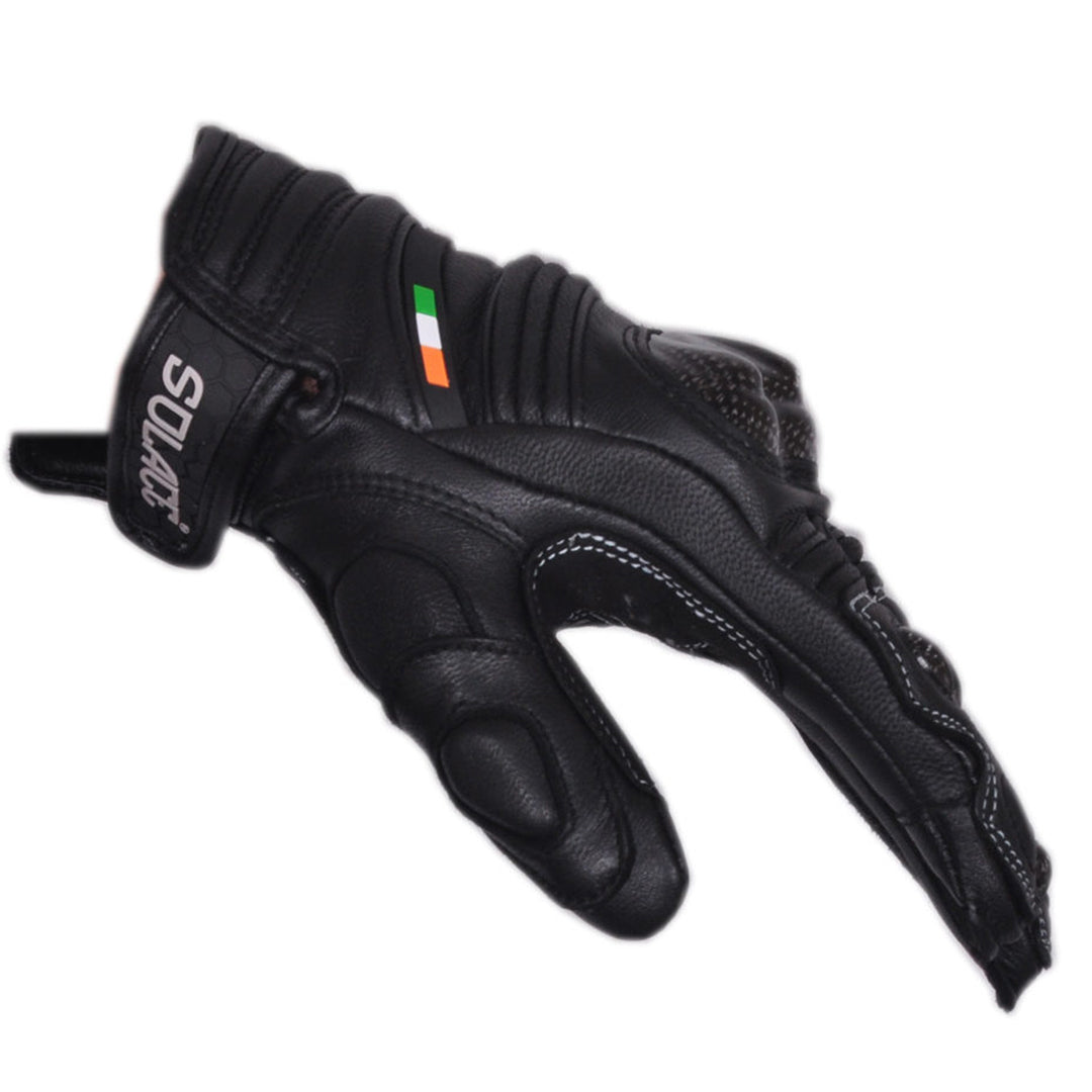 Solace Carbontec Semi Gauntlet Leather Gloves – Lets Gear Up