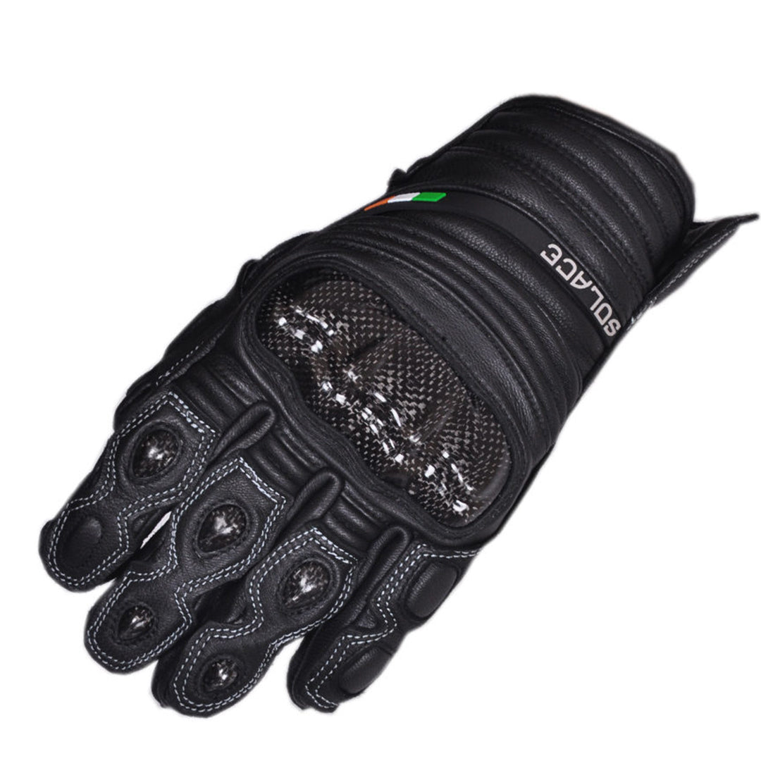 Solace Carbontec Semi Gauntlet Leather Gloves – Lets Gear Up
