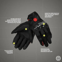 ROYAL ENFIELD SMX-1 V2 AIR SUMMER GLOVES - Black