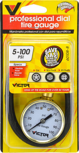 Victor Professional Dial Tire Pressure Gauge