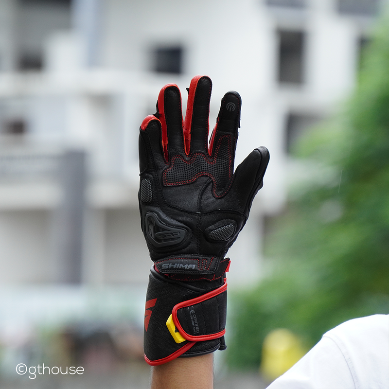 Shima RS-2 Full Gauntlet Gloves - Red