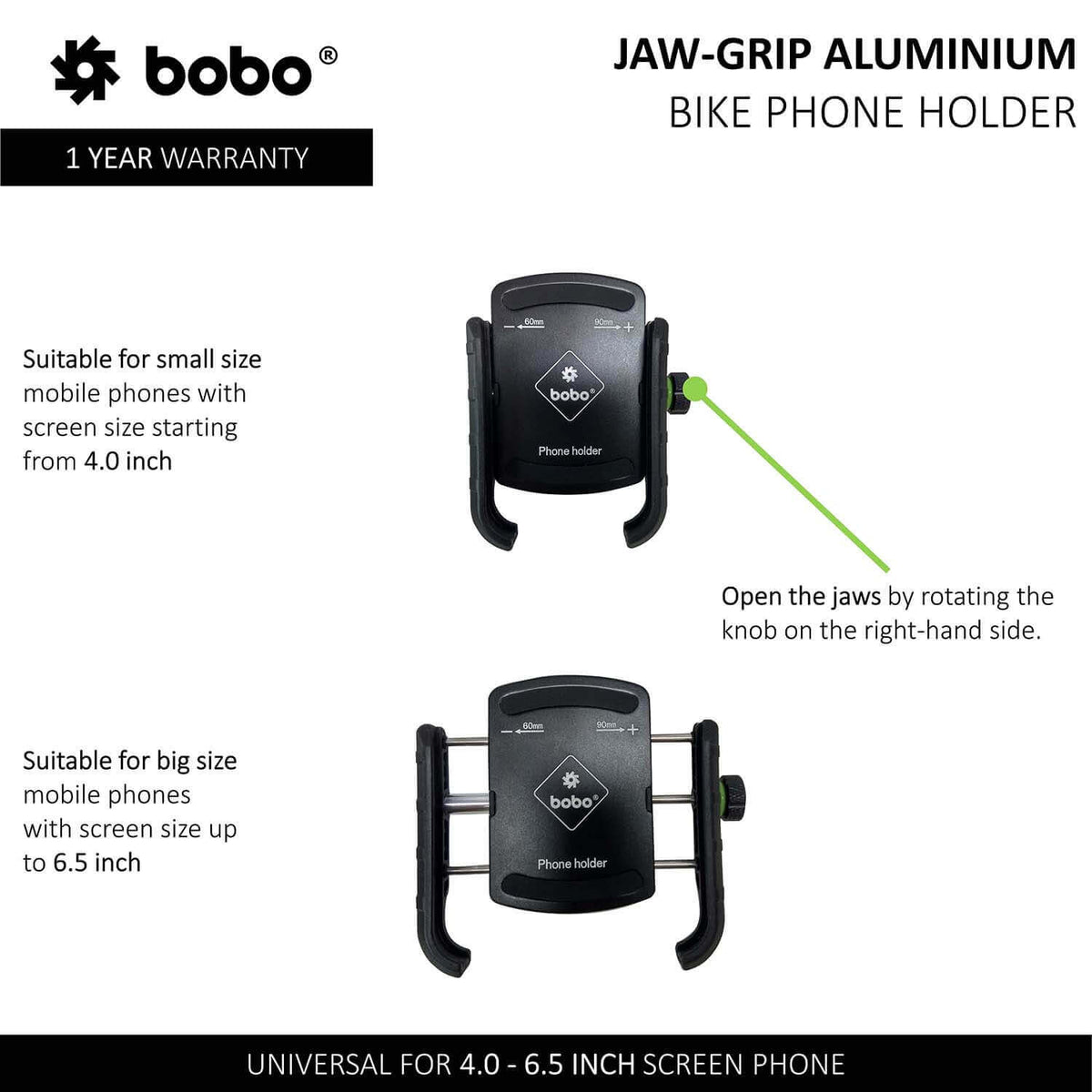 Bobo Jaw-Grip Aluminum Motorcycle Mobile Mount