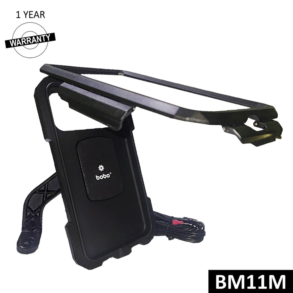 BOBO BM11 Fully Waterproof Bike Phone Holder (with Fast 15W Wireless Charger & USB-C Input/Output Port)