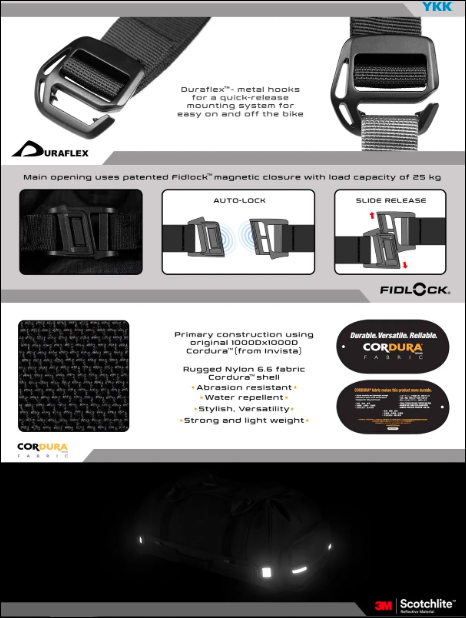VIATERRA HAMMERHEAD MOTORCYCLE TAILBAG