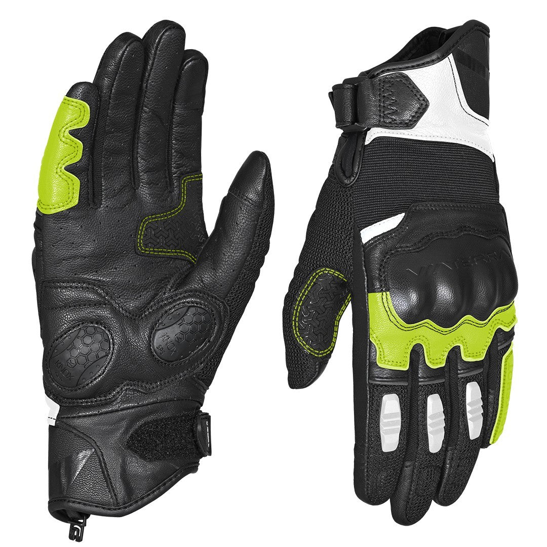 Viaterra Holeshot Short Hybrid Gloves - Fluro Green