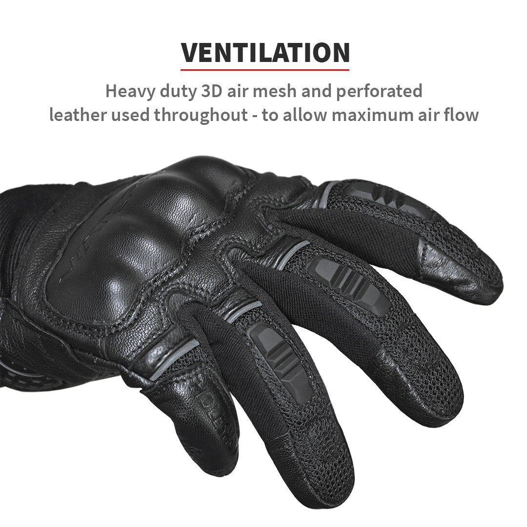 Viaterra Holeshot Short Hybrid Gloves - Lava Red
