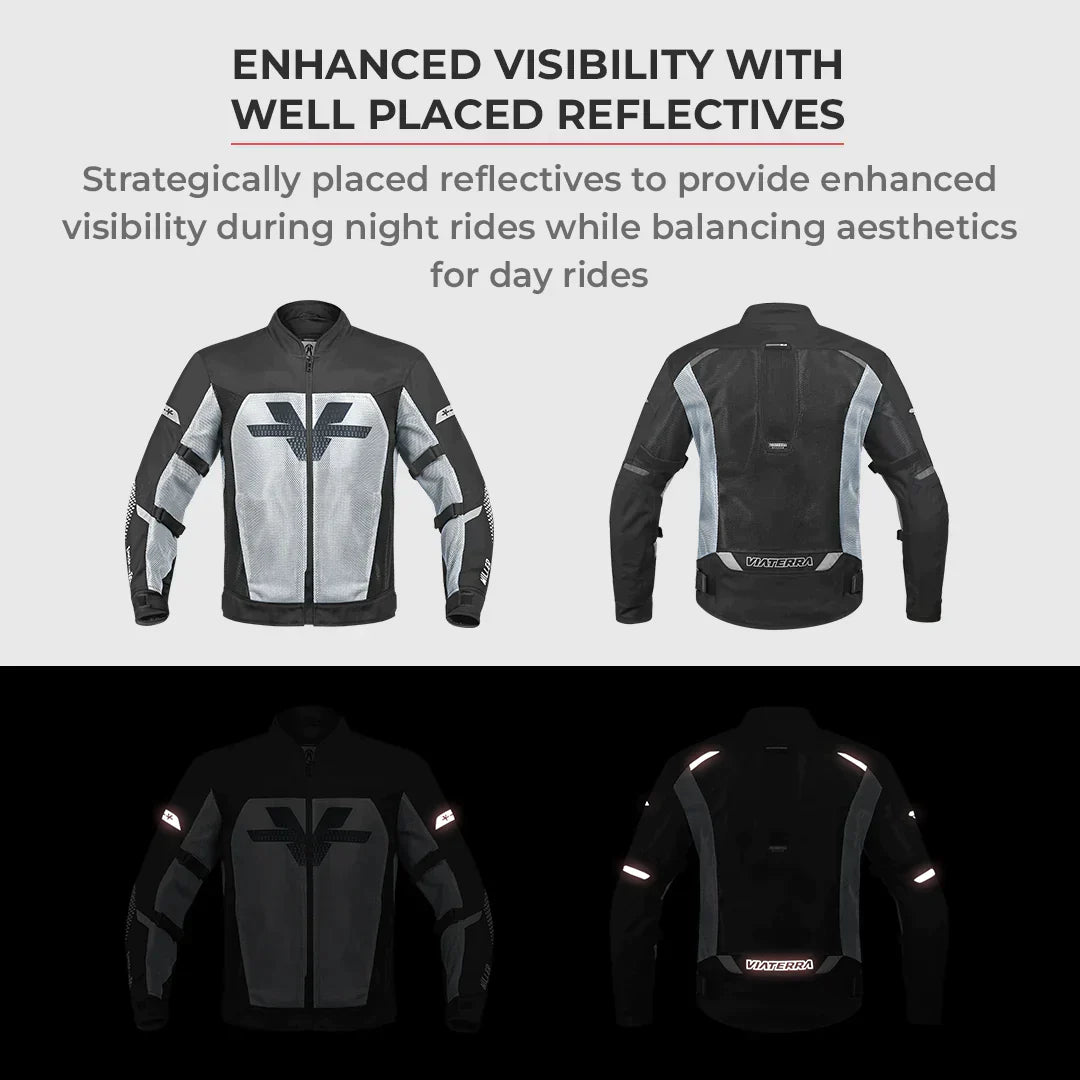 VIATERRA MILLER – URBAN MESH MOTORCYCLE RIDING JACKET GREEN