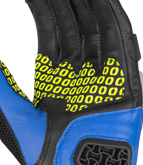 GRAVEL DUALSPORT GLOVES - HI-VIZ GREEN BLUE