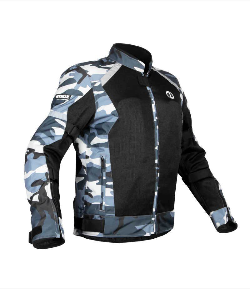 Rynox Urban X Jacket - Light Camo Blue with Black Mesh