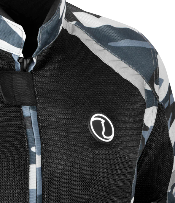 Rynox Urban X Jacket - Light Camo Blue with Black Mesh