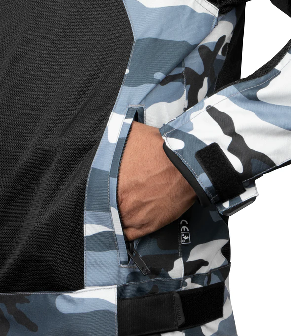 Rynox Urban X Jacket - Light Camo Blue with Black Mesh