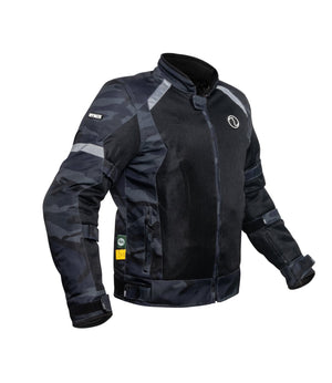 Rynox Urban X Jacket - Camo Blue with Black Mesh