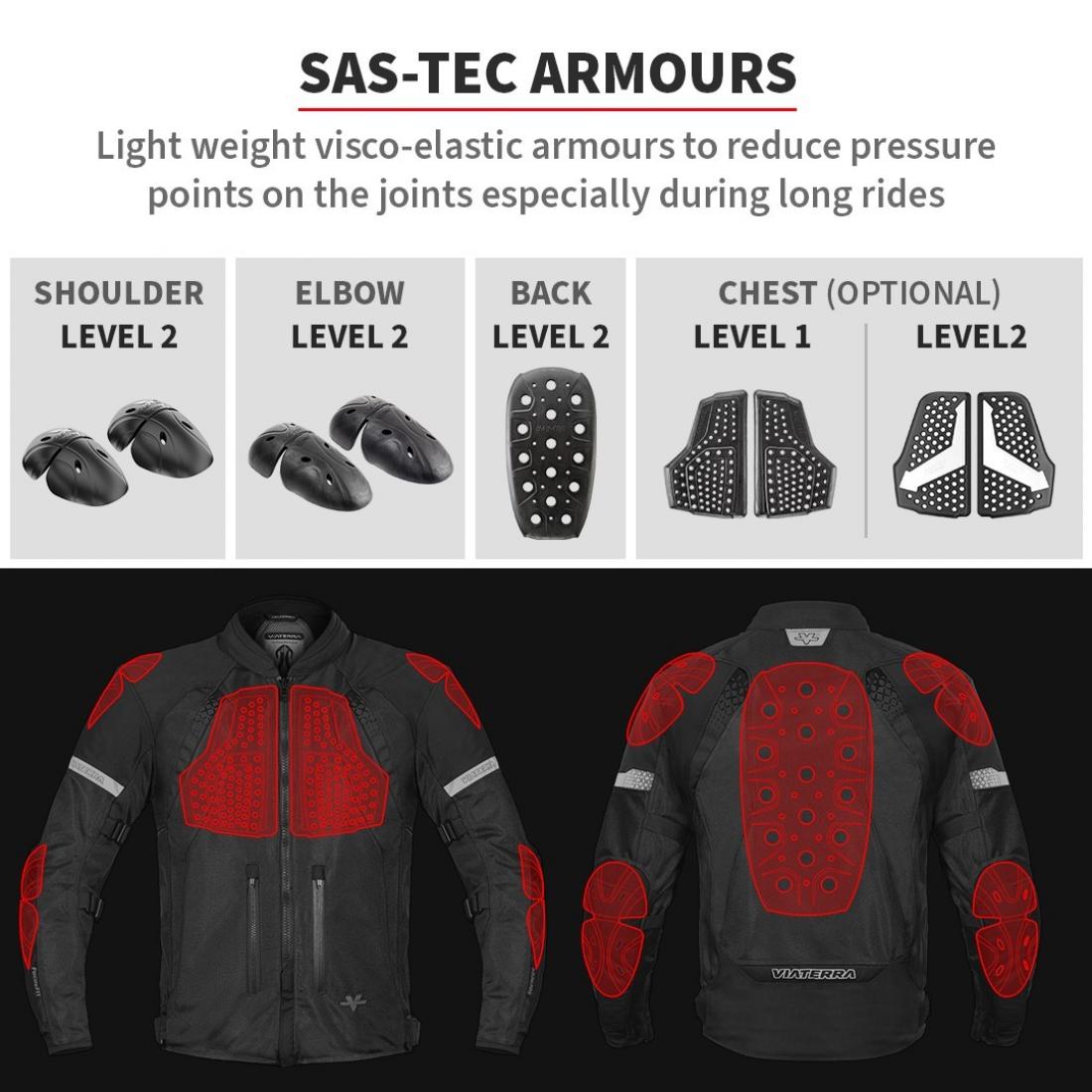 Viaterra - Spencer - Street Mesh Riding Jacket Sas-Tec Red