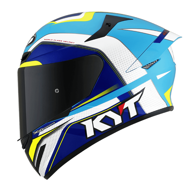 KYT TT-Course Grand Prix White/Light Blue